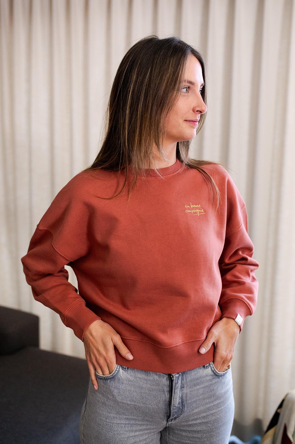 En bonne compagnie sweater - Herfstbruin