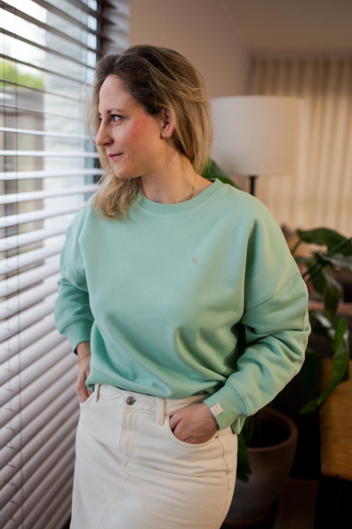 Love sweater - Lichtgroen - Dames - Mangos on Monday