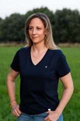 Love - V-hals t-shirt - Donkerblauw