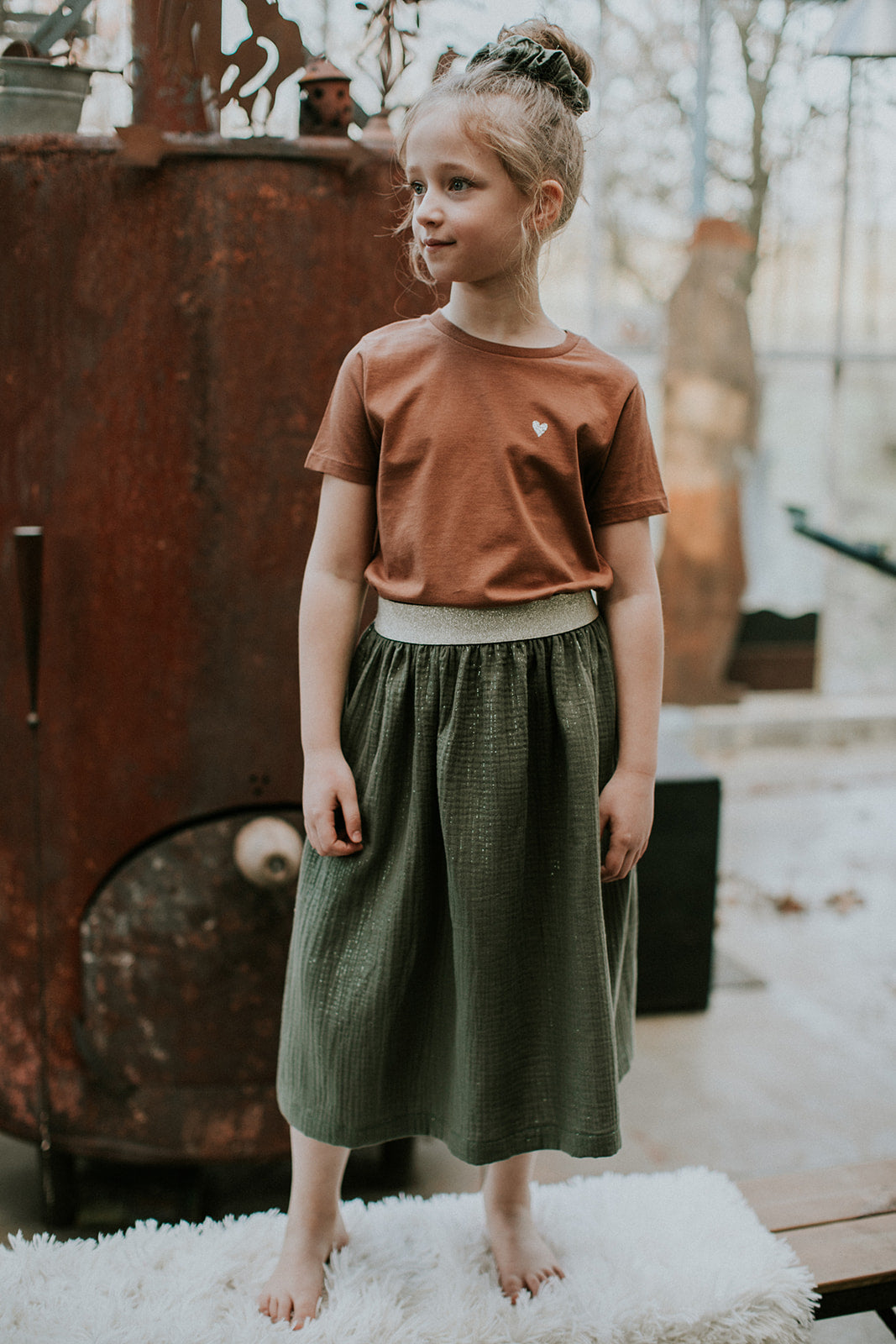 Groene lange tetra rok (kids)