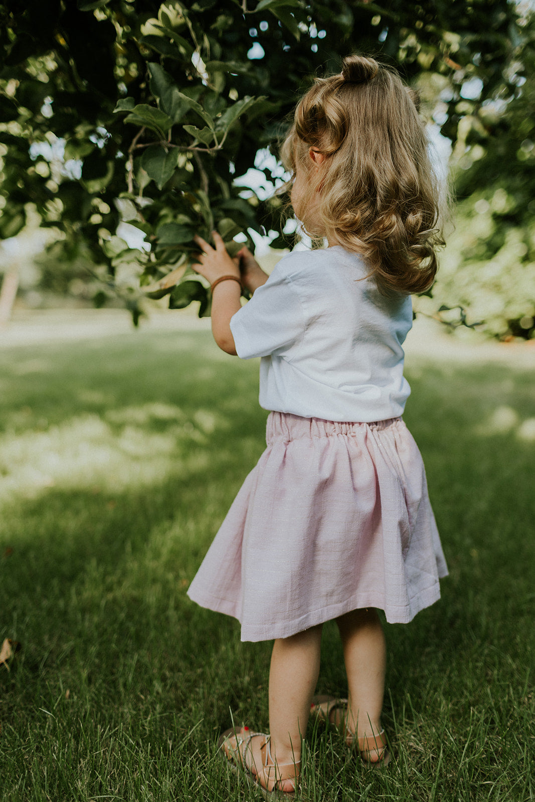 Korte rok - Lichtroze met glitter - Mangos on Monday