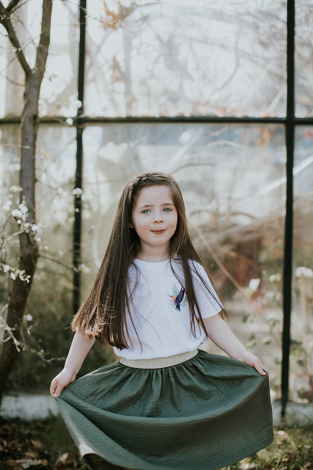 Groene lange tetra rok (kids)