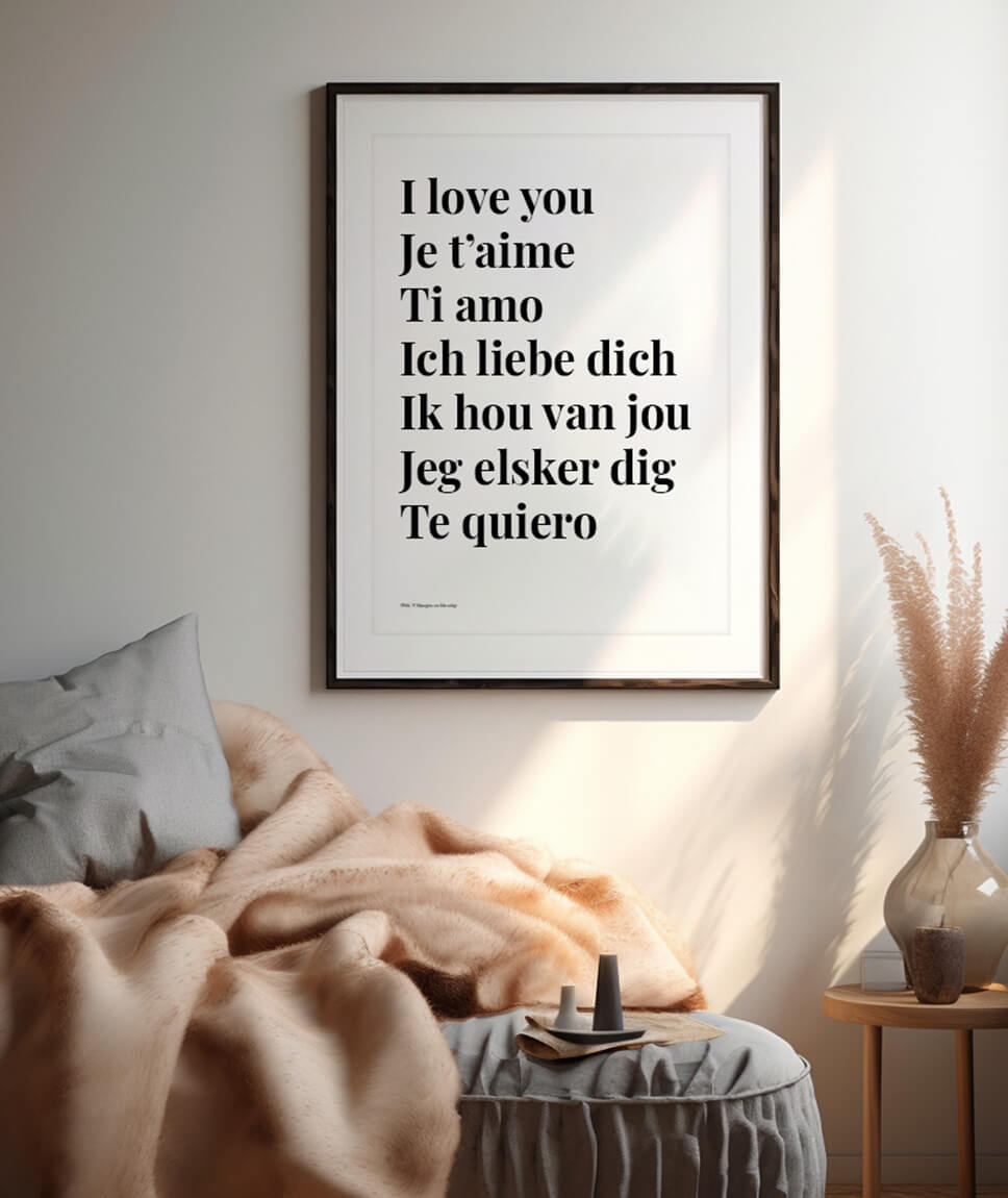 i love you poster - Mangos on Monday - black - interior