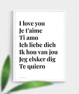 i love you poster - Mangos on Monday - black - web