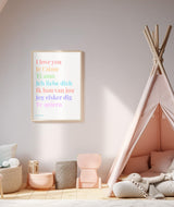 i love you poster - Mangos on Monday - rainbow - interior