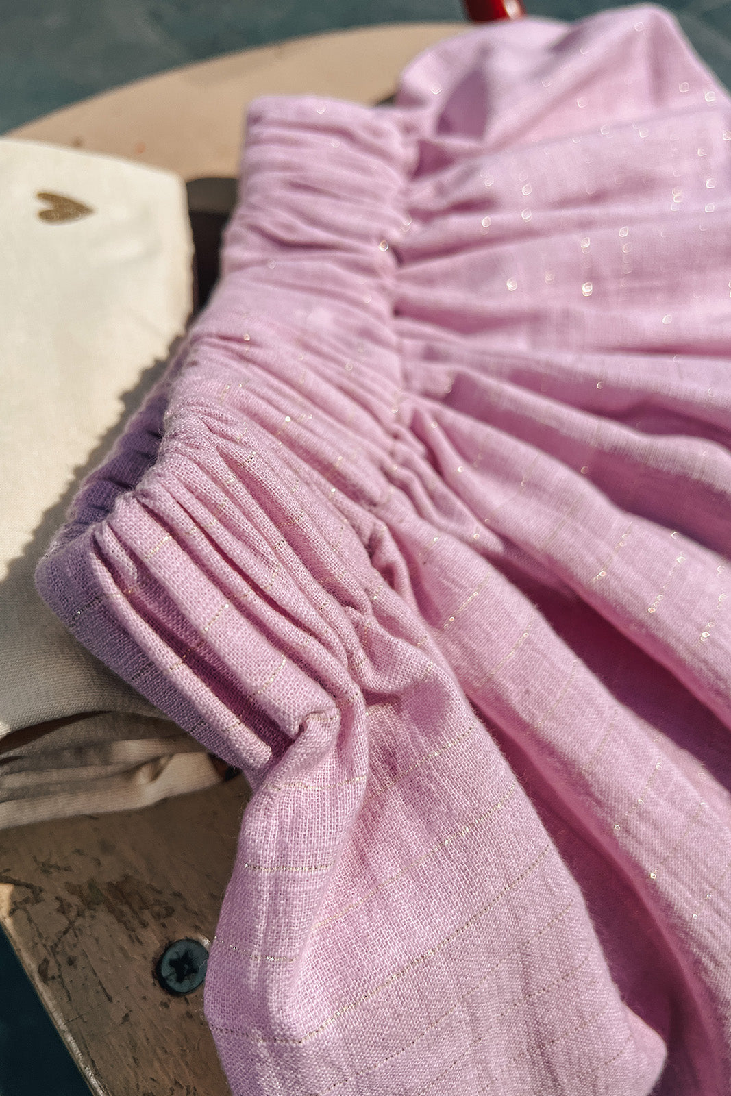 Korte rok - Lichtroze met glitter - Mangos on Monday