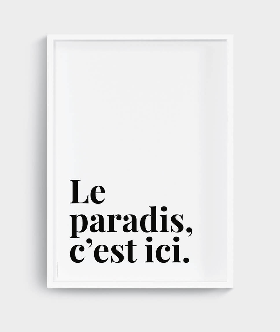 Le paradis, c’est ici – Poster - Zwart